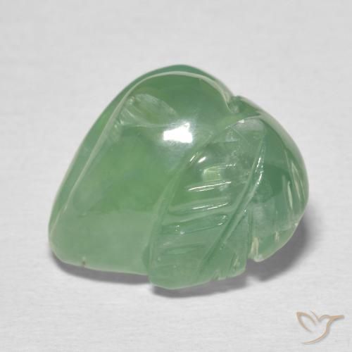 15.49ct Natürlicher Blasses erdiges Grün Prehnit, Fantasie, Lichtdurchlässig