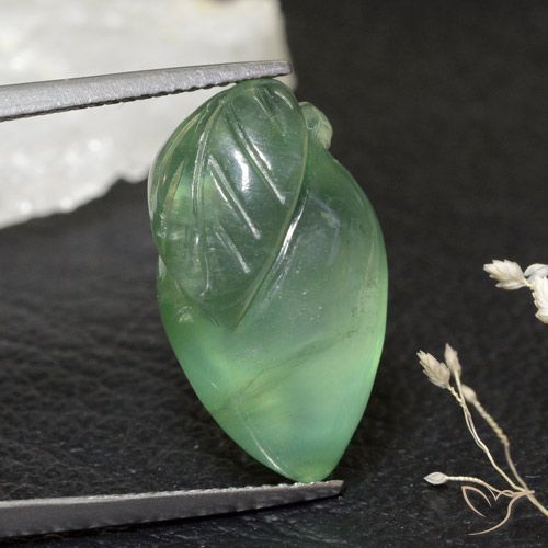 17.47ct Natürlicher hellgrün Prehnit, Fantasie, Transparent