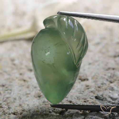 14.60ct Natürlicher Erdiges Grün Prehnit, Fantasie, Lichtdurchlässig