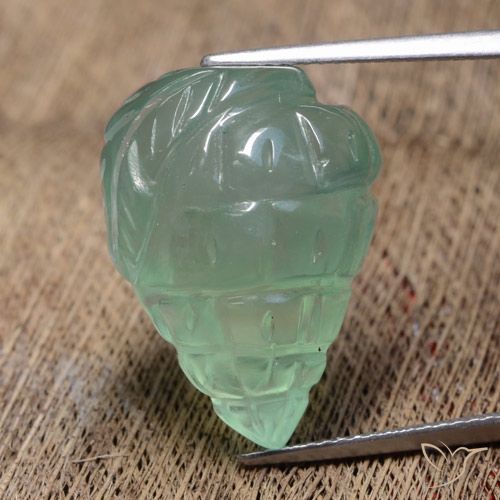 24.98ct Natürlicher hellgrün Prehnit, Fantasie, Lichtdurchlässig
