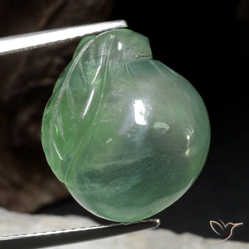 22.65ct Natürlicher Helle Minze Prehnit, Fantasie, Lichtdurchlässig