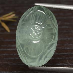 21,08 ctw natürlicher grüner Prehnit, Oval Schliff, Lichtdurchlässig