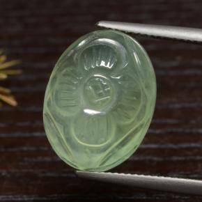 16,04 ctw natürlicher grüner Prehnit, Oval Schliff, Lichtdurchlässig