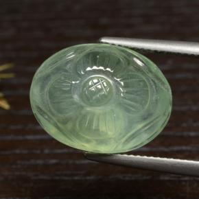 16,04 ctw natürlicher grüner Prehnit, Oval Schliff, Lichtdurchlässig