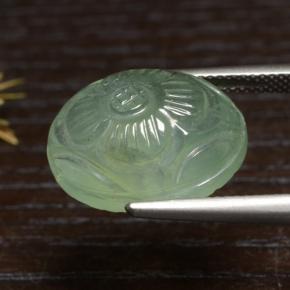 16,04 ctw natürlicher grüner Prehnit, Oval Schliff, Lichtdurchlässig