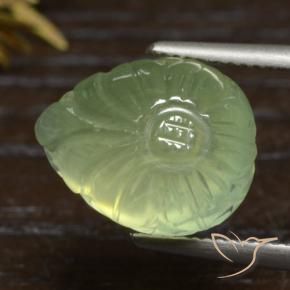 9,17 ctw natürlicher gelb-grün Prehnit, Birnenform, Lichtdurchlässig