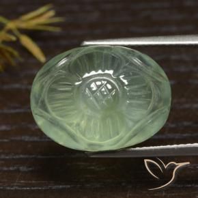 9,17 ctw natürlicher Warmes Grün Prehnit, Oval, Lichtdurchlässig