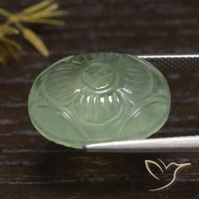 9,17 ctw natürlicher Warmes Grün Prehnit, Oval, Lichtdurchlässig