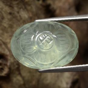 9,17 ctw natürlicher Sehr helles Grün Prehnit, Blumenschliff, Lichtdurchlässig