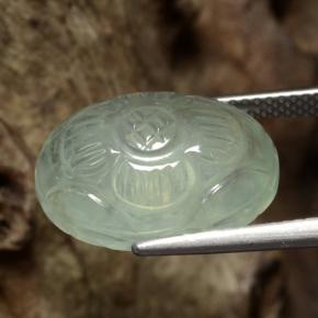 9,17 ctw natürlicher Sehr helles Grün Prehnit, Blumenschliff, Lichtdurchlässig