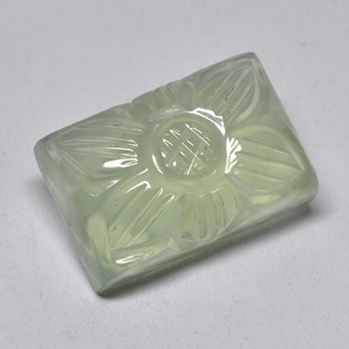10,04 ctw natürlicher grüner Prehnit, Blumenschliff, Transparent