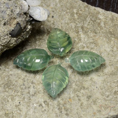 22.38ctw Natürlicher Kühles Grün Prehnit, Blumen-Schliff, Transparent