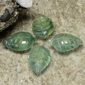 22.38 ct natürliche Kühles Grün Prehnit-Edelsteine, Blumen-Schliff, Transparent