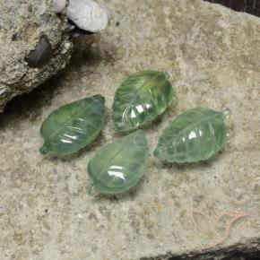 22.38 ct natürliche Kühles Grün Prehnit-Edelsteine, Blumen-Schliff, Transparent