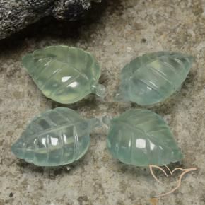 14.67 ct natürliche Helles Meeresgrün Prehnit-Edelsteine, Blumen-Schliff, Transparent