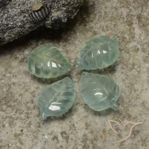 14.67 ct natürliche Helles Meeresgrün Prehnit-Edelsteine, Blumen-Schliff, Transparent