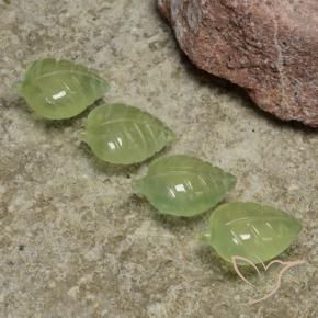 21.50 ct natürliche Blasses Birnengrün Prehnit-Edelsteine, Blumen-Schliff, Transparent