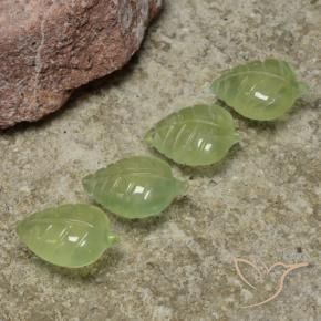 21.50 ct natürliche Blasses Birnengrün Prehnit-Edelsteine, Blumen-Schliff, Transparent