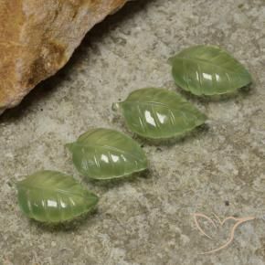 23.73 ct natürliche limettengrün Prehnit-Edelsteine, Blumen-Schliff, Transparent