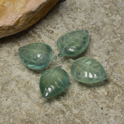 29,40 ct natürliche grüner Prehnit-Edelsteine, Blumenschliff, Transparent