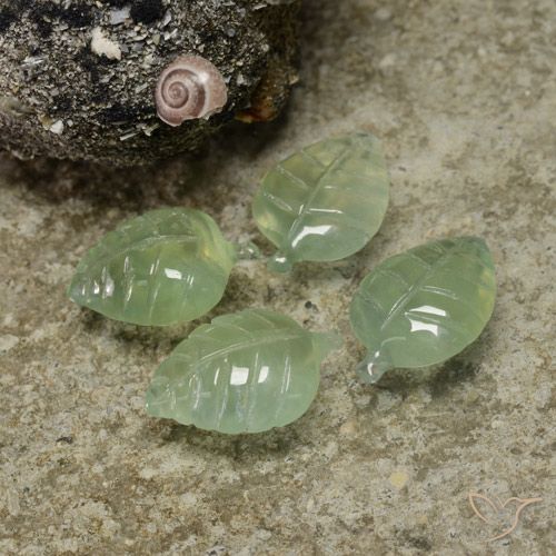 17.67ctw Natürlicher Blasses Limettengrün Prehnit, Blumen-Schliff, Transparent