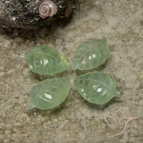 17.67 ct natürliche Blasses Limettengrün Prehnit-Edelsteine, Blumen-Schliff, Transparent