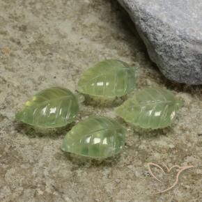 16.96 ct natürliche Birnengrün Prehnit-Edelsteine, Blumen-Schliff, Transparent