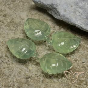 25.87 ct natürliche Blasses Birnengrün Prehnit-Edelsteine, Blumen-Schliff, Transparent