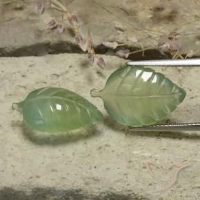 17.47 ct natürliche Warmes Grün Prehnit-Edelsteine, Blumen-Schliff, Lichtdurchlässig