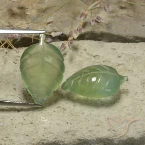 17.47 ct natürliche Warmes Grün Prehnit-Edelsteine, Blumen-Schliff, Lichtdurchlässig