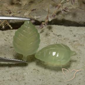 14.13 ct natürliche Blasses Birnengrün Prehnit-Edelsteine, Blumen-Schliff, Lichtdurchlässig