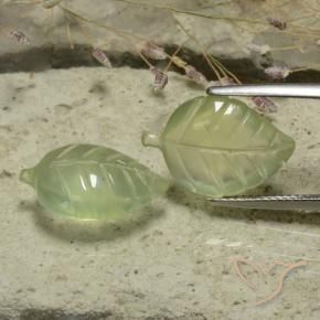 13.18 ct natürliche Blasses Birnengrün Prehnit-Edelsteine, Blumen-Schliff, Lichtdurchlässig
