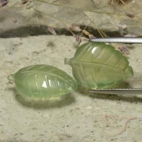15.37 ct natürliche Warmes Grün Prehnit-Edelsteine, Blumen-Schliff, Lichtdurchlässig