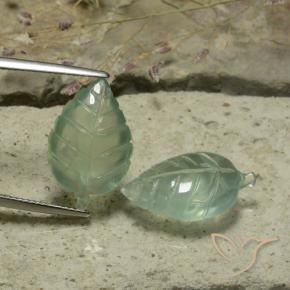 16.04 ct natürliche Sehr helles Grün Prehnit-Edelsteine, Blumen-Schliff, Lichtdurchlässig
