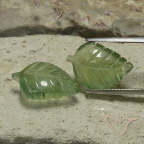 17.42 ct natürliche Mittelgrün Prehnit-Edelsteine, Blumen-Schliff, Lichtdurchlässig