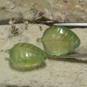 20.03 ct natürliche Warmes Grün Prehnit-Edelsteine, Blumen-Schliff, Lichtdurchlässig