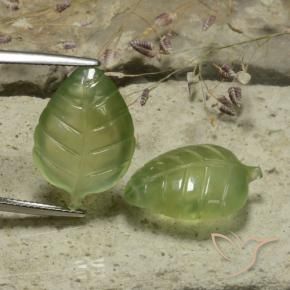 20.03 ct natürliche Warmes Grün Prehnit-Edelsteine, Blumen-Schliff, Lichtdurchlässig