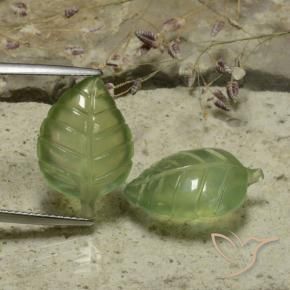 17.57 ct natürliche gelblich-grün Prehnit-Edelsteine, Blumen-Schliff, Lichtdurchlässig