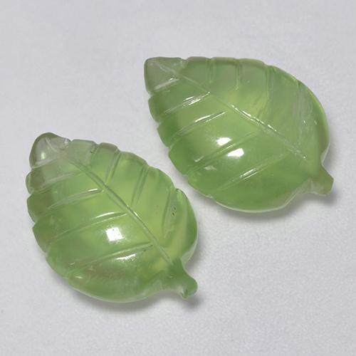 11,71 ct natürliche grüner Prehnit-Edelsteine, Fantasieschliff, Transparent