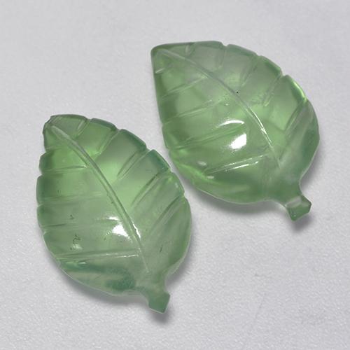 11,38 ct natürliche grüner Prehnit-Edelsteine, Fantasieschliff, Transparent