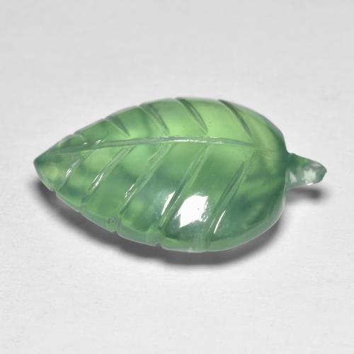 9,17 ctw natürlicher Warmes Grün Prehnit, Ausgefallene Form, Transparent