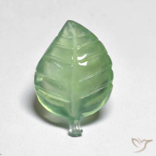 7.09ct Natürlicher Warmes Grün Prehnit, Fantasie, Transparent