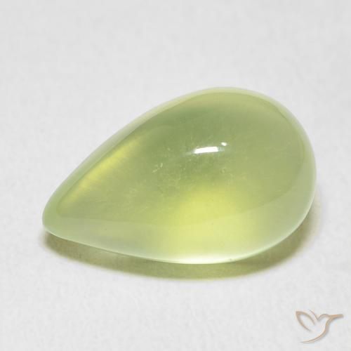 7.33ct Natürlicher limettengrün Prehnit, Birnenform, Transparent