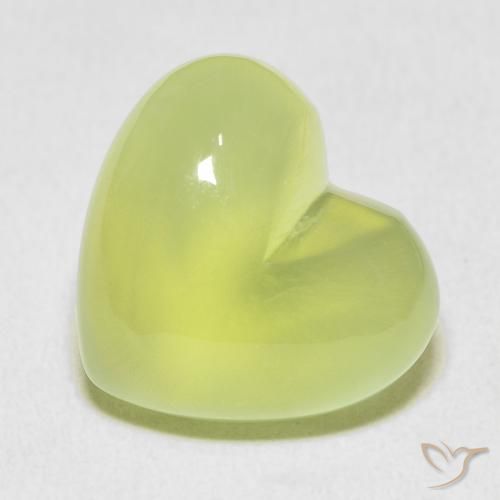 18.22ct Natürlicher limettengrün Prehnit, Herz, Transparent
