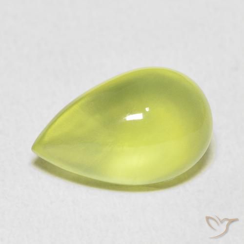 5.66ct Natürlicher limettengrün Prehnit, Birnenform, Transparent