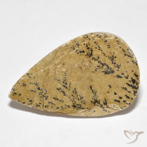 27.96ct Natürlicher Mehrfarbig Psilomelan-Dendriten, Birnenform, Lichtundurchlässig