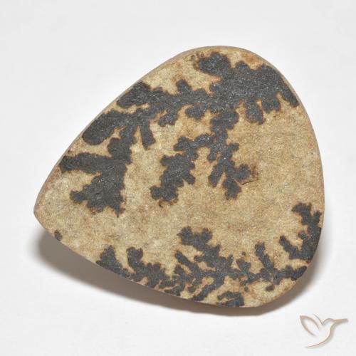 27.98ct Natürlicher Mehrfarbig Psilomelan-Dendriten, Birnenform, Lichtundurchlässig