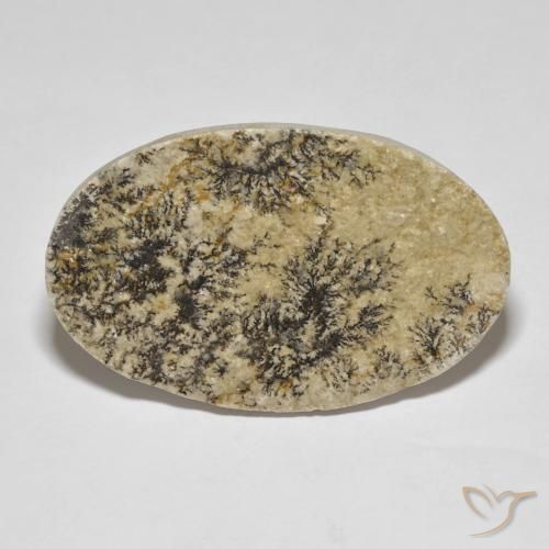 37.32ct Natürlicher Mehrfarbig Psilomelan-Dendriten, Oval, Lichtundurchlässig