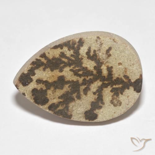 25.64ct Natürlicher Mehrfarbig Psilomelan-Dendriten, Birnenform, Lichtundurchlässig