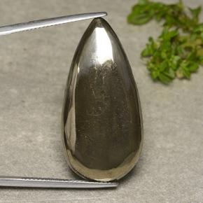 37,58 ctw natürlicher gelber Pyrit, Birnenform, Lichtundurchlässig